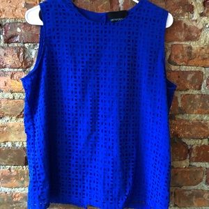 Royal blue sleeveless blouse